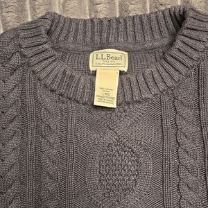 L.L. Bean Charcoal Cable Knit Sweater